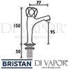 Bristan GEN1 Value Club High Neck Kitchen Sink Pillar Taps Dimensions